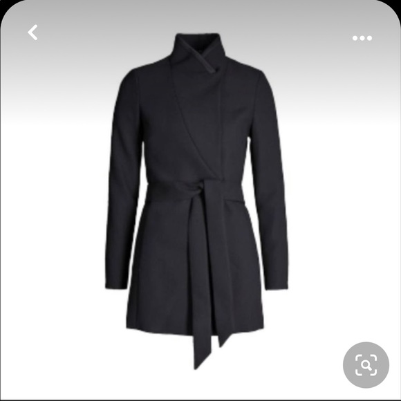 REISS navy blue wrap shirt coat US size 8 - Picture 5 of 5